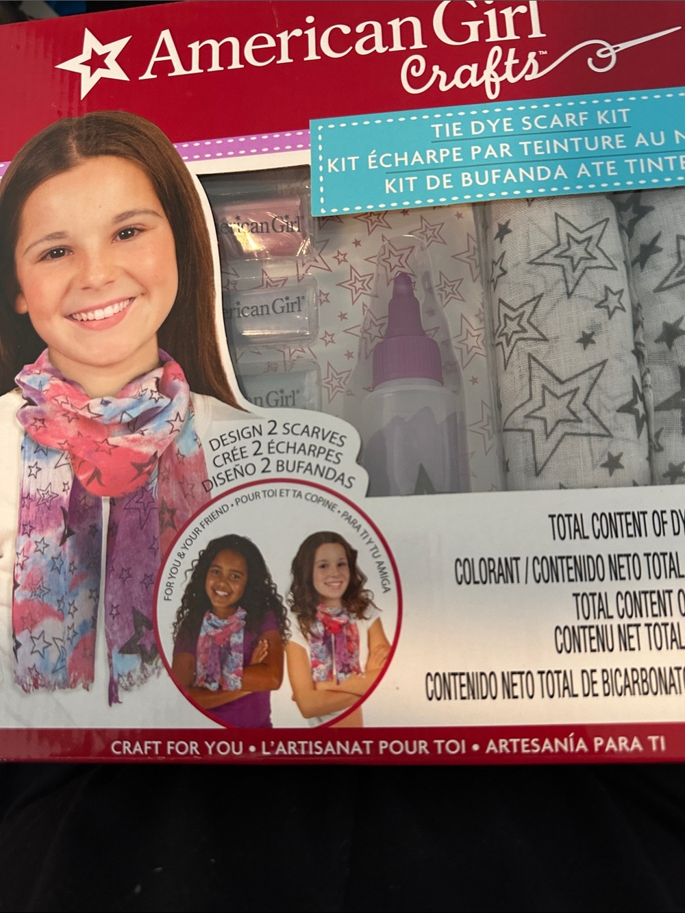 American Girl Tie-Dye Star Scarf Kit - Pink, Blue & Purple